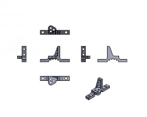 Zeppin Racing Aluminum 7075 Upper Clamp -2mm Adj. Roll-center L+R For XRAY T3